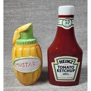Benjamin Medwin Heinz Ketchup Salt & Pepper Shaker w/ Mustard Shaker